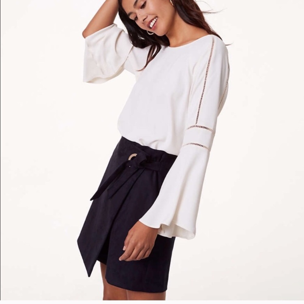 LOFT cutout bell sleeve blouse